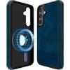 COODIO Custodia in Pelle per Samsung Galaxy S24 6,2 Pollici, Cover Magnetica Compatibile con MagSafe/Caricatore Wireless, Custodia Sottile e Creativa, Blu Reale