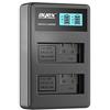 ayex Caricatore USB Dual compatibile con batterie Nikon EN-EL14, ad esempio D3100, D3200, D3400, D5100, D5300, D5500, ricarica tramite USB, ad esempio laptop e power bank con indicatore di carica LCD