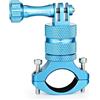 Forevercam Supporto per manubrio della bicicletta per GoPro Hero 13 12 11 10 9 8, DJI Osmo, Insta360, AKASO e altre action cam, supporto per manubrio moto in alluminio con rotazione a 360° (blu)