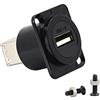 QIANRENON Adattatore di stampa da USB 2.0 a USB B con montaggio a pannello Prese connettore USB A femmina a USB B femmina, per stampante scanner fax telefoni