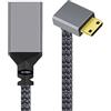 chenyang CY - Cavo di prolunga da mini HDMI a HDMI 1.4 maschio a HDMI femmina 4K angolato a 90 gradi