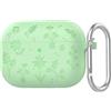 GIOPUEY Cover Compatibile con Airpods Pro 3 2025, Carino Divertente Cartone Animato TPU Silicone Custodia, Protettiva Case Cover con Gancio Portachiavi per Uomini Donne - green
