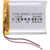 Liter energy battery Batterie 603443 LiPo 3.7V 1000mAh 3.7Wh 1S 5C Liter Energy Battery per l'elettronica Ricaricabile Telefono Portatile Smartwatch Orologio GPS - Non adatto per Radiocomando 45x34x6mm (1000mAh|603443)