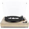 JAM Giradischi Sound Stream, giradischi portatile senza fili, Bluetooth, connessione USB, uscita RCA, ingresso AUX, 3 velocità RPM, copertura antipolvere - Venatura del legno