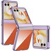GIOPUEY Cover Compatibile con Motorola RAZR 60, Alta Trasparenza Custodia, Materiale PC Rigido Case，Nessun Ingiallimento, Nessuno Sbiadimento - Purple