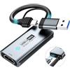 Papeaso Scheda di Acquisizione Video USB 3.0, HDMI a USB-A/C con PD, Acquisizione Video 1440P 30fps & 1080P 60fps, per Streaming, Insegnamento, Gaming, Videoconferenze o Trasmissione in Diretta