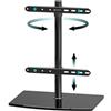 ONKRON Supporto TV da Tavolo 32-75 pollici, fino a 40 kg, VESA 100x100-400x400 mm, Porta TV Girevole, Porta Televisore in Vetro Temperato, Supporto per Schermo da Scrivania Girevole, Nero PT3-B