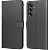 Tenphone Custodia protettiva per Samsung Galaxy A16 4G / 5G, custodia per Samsung A16, in pelle PU, con scomparti per carte, compatibile con libro (nero, Samsung A16)
