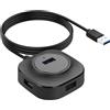 YACSEJAO Splitter USB multiporta con cavo, 4 porte USB 3,0 Hub per mouse, tastiera, disco U, laptop, PC (1 m/3,28 ft)