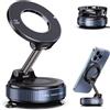 Genérico Supporto per cellulare da auto magnetico pieghevole con ventosa e braccio metallico a 360°, compatibile con iPhone, Samsung Galaxy, GPS per auto, ufficio e casa (nero)