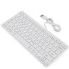 CCYLEZ Mini tastiera USB cablata, tastiera ultrasottile universale a 78 tasti, mini tastiere multimediali portatili per PC desktop(bianca)