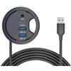 NFHK Hub USB 3.0 Scheda Audio USB-C 2 Porte USB 60mm Desk Grommet Splitter Dock Station Cuffie Microfono Interfaccia Audio per Desktop PC Scrivania