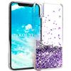 KOUYI Cover iPhone XS/X, 3D Glitter Chiaro Liquido Silicone TPU Bumper Telefoni Telefono Cellulari Protezione Cover,3D Bling Protettiva Case Custodia per Apple iPhone XS/iPhone X (Viola)