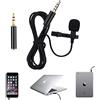Bolwins P85CS Lavalier - Microfono universale da 3,5 mm, per smartphone, tablet, PC, laptop, microfono per auto