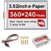 Waveshare 3.52inch e-Paper Display (B), e-Ink Display, 360x240, Red/Black/White, Compatible with Raspberry Pi 5/4B/3B/Zero/Zero W/Zero 2W/Pico/Pico, Support Jetson Nano/TX2/Xavier N/Orin and RDK X3