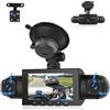 Rimoody 4 Canali Dashcam Auto 360°, 4 Telecamera HD 1080P Anteriore e Posteriore Sinistra Destra, 3 Pollici 1080P Dash Cam con 8 IR Visione Notturna/Loop video/24H Parcheggio Monitor/G-Sensore