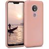 kwmobile Custodia Compatibile con Motorola Moto G7 Power Cover - Back Case Morbida - Protezione in Silicone TPU Effetto Metallizzato oro rosa metallizzato