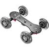Neewer Carrello scorrevole da tavolo per fotocamera in scala con capacità di carico di 10 kg, aste in alluminio, ruote in gomma girevoli da 1/4 3/8, filettatura a vite per videocamere DSLR (nero)
