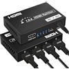 DGODRT Splitter HDMI 1 in 4 Out, 1x4 Sdoppiatore HDMI Divisore Duplica/Specchio per 4 Monitor 4K@30Hz Supporta HDCP, 3D, 1080P per Xbox, PS3, PS4, Proiettore, HDTV, Lettore Blu-Ray