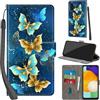 Haninsuze Cover per Samsung Galaxy A13 4G/5G/A04S, farfalla dorata | Pelle PU Portafoglio, Porta Carte, Magnetica, Libro, Antiurto Custodia