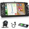 Motorsi Autoradio per Toyota Corolla E120 E130 Altis BYD F3, 2GB+64GB Carplay Bluetooth Car Stereo Schermo Wireless Android Auto GPS WiFi FM/RDS Radio SWC Mirror Link Canbus + Telecamera Posteriore