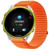 GIOPUEY Cinturini Compatibile con Garmin Forerunner 570 47mm, Nylon Traspirante Sport Loop Cinturino in Morbido Nylon Intrecciato Strap Band - Orange
