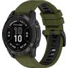 SeNool QuickFit 22mm Cinturino per Garmin Fenix 9/9 Pro/Solar/8/8 Pro(47mm) | per Garmin Fenix E 47mm/7 Pro/7/6 Pro/6/5/Quatix 8 47mm/Descent G2, Sport Morbido Traspirant Silicona Cinturini, Verde Nero