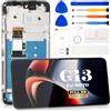 SRJTEK Per Motorola Moto G13 Display LCD Per Motorola Moto G23 Sostituzione Dello Schermo Per G13 G23 Touch Digitizer Assembly Kit di Riparazione (Nero, Con Telaio)