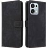 XINNI Cover per Oppo A6 PRO 5G Custodia, RFID Protection Flip Magnetica Pelle PU/TPU Portafoglio, Nero