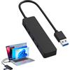 afhgdjr Hub USB 3.0,4 porte multipresa USB, adattatore multiporta ultra sottile, 4 in 1, compatibile con XPS, tastiera mouse, computer portatile, unità USB, dischi rigidi portatili e molto altro ancora
