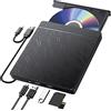 Labtec Lettore CD DVD esterno per computer portatile Windows 11 10, USB 3.0 e Type-C portatile CD DVD +/-RW ROM lettore masterizzatore con slot SD TF e porte USB, lettore DVD/CD sottile per Linux