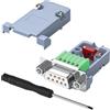 QIANRENON Adattatore seriale compatto DB9 senza saldatura placcato oro DB9 connettore crimp breakout D-SUB 9Pin Solderless Socket, dado anteriore, alloggiamento in PVC, per riparazione RS232/RS485