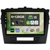Keconsing 9 [6G+128G] Android 15 Autoradio per Suzuki VITARA 2014-2020-Integrato Wireless CarPlay | Android Auto | DSP | GPS Sat Nav | Bluetooth 5.0 | Wifi | 4G | Mirror Link | 360° Panoramica+CAM&MIC