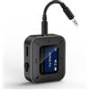 Ainostone Bluetoot Trasmettitore Jack Bluetooth Adattatore Aereo con Display 3,5 mm AUX Audio Adapter