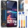 ARSSLY OLED LCD Display per Samsung Galaxy S21 Fe 5G LCD Schermo per Samsung S21 Fe 5G G990B SM-G990B Sostituzione dello Schermo Assembly con Riparazione Kit (Nero con Cornice)