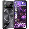 FOSSiBOT F114-28GB+256GB/2TB, Display 120Hz rugged smartphone, 6.67''Gorilla Glass Android 15 telefono indistruttibile, 10,8 mm Sottile cellulare, 50MP AI Fotocamera,5000mAh 4G Dual SIM/IP68/IP69K