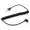 System-S Mini cavo USB a spirale dati e cavo di ricarica con spina angolare a 90 gradi, 50 cm - 90 cm estensibile