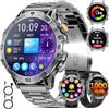 SUNKTA Orologio intelligente da uomo con batteria da 1000 mAh, grande display/funzione telefonica/torcia a LED, impermeabile, militare, frequenza cardiaca/monitor del sonno, 110 modalità sportive, per