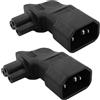 VISSQH 2 x Connettore di Adattatore prolunga Plug di alimentazione da IEC 320 C14 Maschio a C5 Femmina angolo retto 90 gradi 3 spine 10A 250V