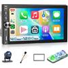 Hodozzy 【4G+128G】Hodozzy Autoradio 2 Din con Wireless Carplay Android Auto con USB Tipo C, Schermo Incell da 7 Pollici Stereo Auto con Bluetooth/DSP/WiFi/RDS/FM/SWC/Telecamera Retromarcia