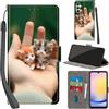 PHINIENLAND Cover per Samsung Galaxy A25 5G custodia portafoglio Gatto | 3 scomparti carte, 1 tasca banconote, Chiusura magnetica, Supporto, Pelle PU flip cover per Samsung A25 5G