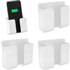 aghoer Supporto da Parete Autoadesivo per Telefono Cellulare, 4 Pezzi Supporto da Parete per Cellulare, Supporto da Parete per Caricatore Cellulare, per Supporto per Telefono Cellulare, Bianco