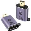 QIANRENON Mini DP a DP Adattatore 8K@60Hz Mini DP 1.4 maschio a DisplayPort 1.4 femmina Estensione Connettore, con Sospensione Foro e LED Luce, Per tablet MacBook Surface laptop HDTV e monitor, 2Pcs