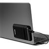 Siegvoll Porta hard disk esterno adesivo per laptop (1 pezzo con 2 tasche), custodia elastica per SSD, compatibile con SanDisk, Samsung, Crucial, cavi USB e altro (nero, senza residui)