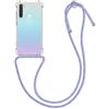 kwmobile Custodia Compatibile con Xiaomi Redmi Note 8 (2019/2021) Cover - Back Case in Silicone TPU - Protezione Smartphone con Cordino - lavanda/viola/blu chiaro/trasparente