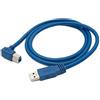 SYSTEM-S Cavo USB 3.0 da 1,8 m tipo B maschio a tipo A maschio ad angolo in blu