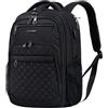 KROSER Zaino da viaggio per laptop, Trapuntato Nero, 17 Inch, Zaini Daypack