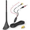 Eightwood Antenna Auto Digitale DAB+/FM con Amplificatore di Segnale Integrato - Cavo di Estensione 5M RG174 - Compatibile con Autoradio Pioneer/Sony/JVC - Montaggio Universale sul Tetto (148x73mm)