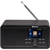 Denver DIR‑200 Smart radio internet compatta/DAB+ / FM con display a colori, Bluetooth & Dual Allarme - Alimentazione a batteria e alimentazione