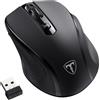 LODVIE Mouse wireless per laptop, 2,4 G, mouse senza fili, comodo, 5 regolabili, 2400 DPI con 6 pulsanti, durata della batteria 15 mesi, per laptop, PC, Mac, Chromebook, MacBook, nero
